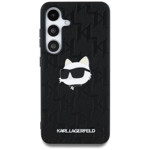 Etui Karl Lagerfeld Leather Monogram Pin Logo Choupette Head Samsung Galaxy S25 czarny