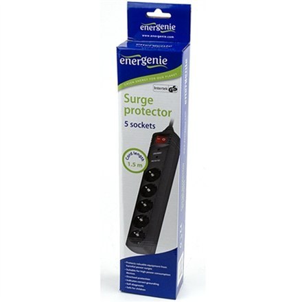 Listwa zasilająca ENERGENIE SPG5-C-5 (5 x VDE; 1,5m; kolor czarny)
