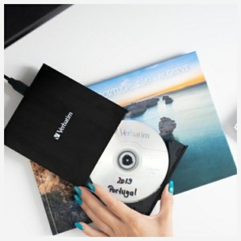 Zewnętrzna nagrywarka Verbatim Slimline DVD USB2.0 czarny/black 53504