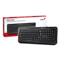 Genius KB-118 II, klawiatura CZ/SK, klasyczna, wodoodporny rodzaj przewodowa (PS/2), czarna