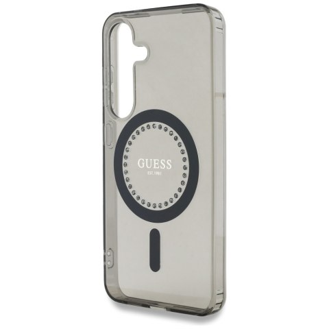 Etui Guess Rhinestones Printed Classic Logo MagSafe Samsung Galaxy S25 czarny