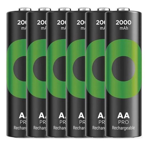 Akumulatorki, AA (HR6), 1.2V, 2000 mAh, GP, kartonik, 6-pack, ReCyko Pro