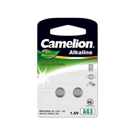 Camelion | AG3/LR41/LR736/392 | Alkaliczna bateria guzikowa | 2 szt.
