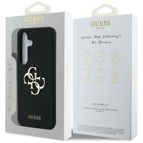 Etui Guess Silicone Big 4G Logo Bottom Script Samsung Galaxy S25 czarny