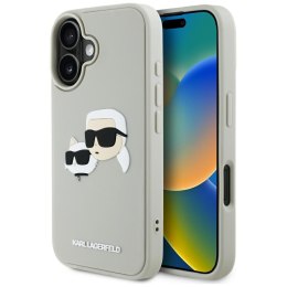 Etui Karl Lagerfeld HC 3D Rubber Double Heads do iPhone 16 beżowy