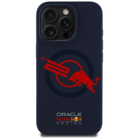 Etui Red Bull HC Silicone ORBR20 Logo Red Lining do iPhone 16 Pro MagSafe granatowy