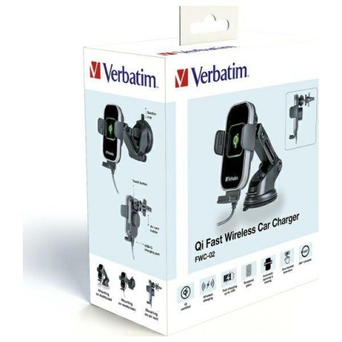 Bezprzewodowa ładowarka samochodowa Verbatim FWC-02 15W Qi 49553