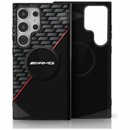 Etui AMG Double Layer Rhombs MagSafe do Samsung Galaxy S25 Ultra czarno-czerwony