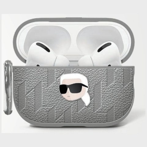 Etui Karl Lagerfeld Monogram Karl Head do AirPods 4 srebrny