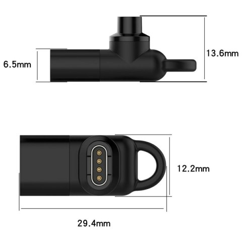 Adapter USB-C Beline do ładowania zegarków Garmin czarny