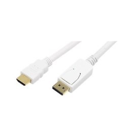 Logilink | Męski | 19 pin HDMI Typ A | Męski | 20 pin DisplayPort | 2 m | Biały
