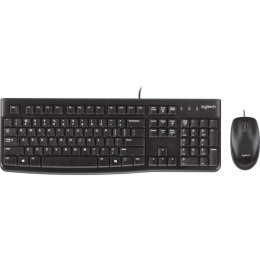 Logitech MK120, zestaw klawiatura z przewodową myszą optyczną, US, klasyczna, przewodowa (USB), czarna