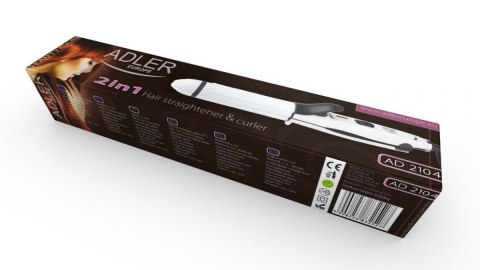 Prostownica do włosów Adler | Gwarancja 24 miesiące | Ceramiczny system grzewczy | 50 W | Biały