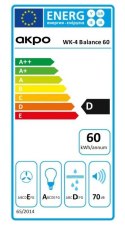 Okap kominowy AKPO WK-4 Balance 60 Czarny (600mm; front czarne szkło stal nierdzewna)