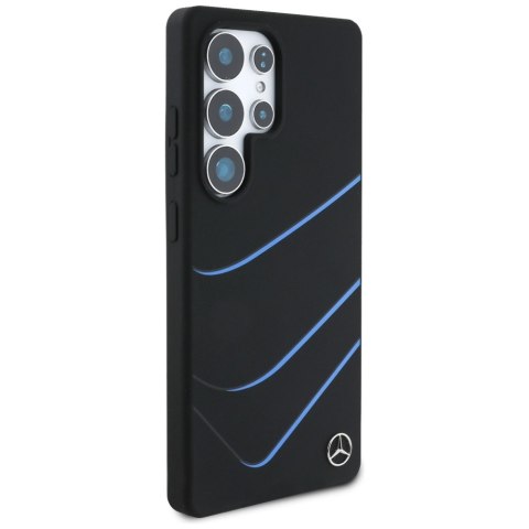 Etui Mercedes Silicone Contrasted Curves MagSafe do Samsung Galaxy S25 Ultra czarny