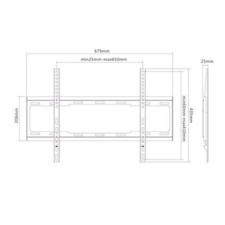 Sunne | Uchwyt ścienny | 37-70-EF | Stały | 37-70 " | Maksymalna waga (udźwig) 40 kg | Czarny