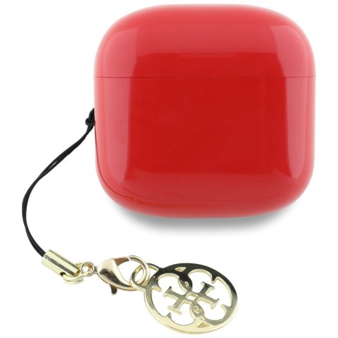 Słuchawki TWS Guess Glossy Effect Printed Classic Logo & Charm czerwony