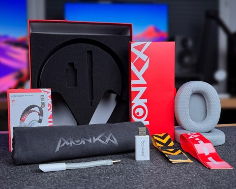 Marvo MONKA HG9069W, słuchawki z mikrofonem, biała, podświetlona, Tri-mode