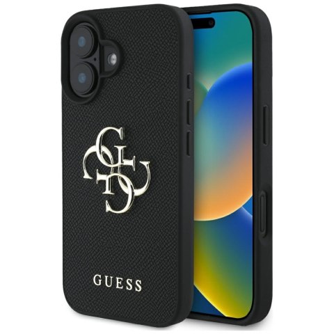 Etui Guess Grained Big 4G Logo Small Classic Logo do iPhone 16 czarny