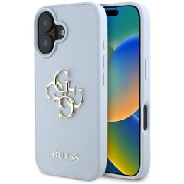 Etui Guess Grained Big 4G Logo Small Classic Logo do iPhone 16 niebieski