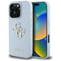 Etui Guess Grained Big 4G Logo Small Classic Logo do iPhone 16 Pro Max niebieski