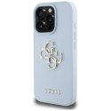 Etui Guess Grained Big 4G Logo Small Classic Logo do iPhone 16 Pro Max niebieski