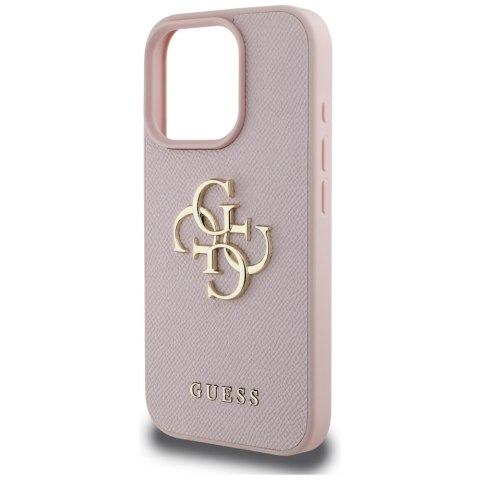 Etui Guess Grained Big 4G Logo Small Classic Logo do iPhone 16 Pro różowy