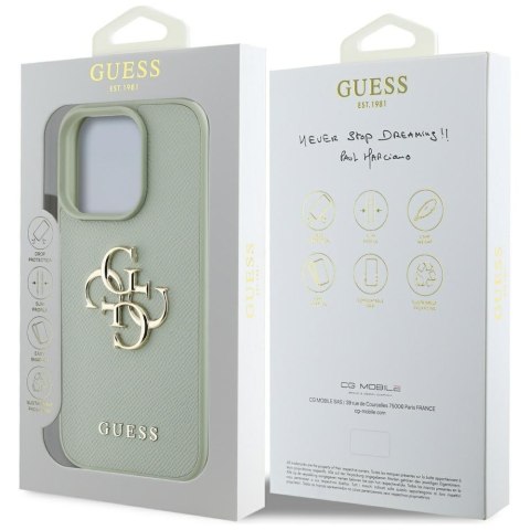 Etui Guess Grained Big 4G Logo Small Classic Logo do iPhone 16 Pro zielony