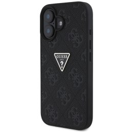 Etui Guess Hot Stamp 4G Pattern Triangle Metal Logo do iPhone 16 czarny
