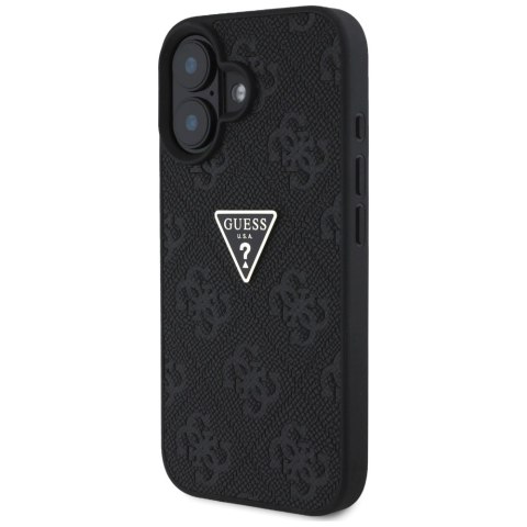 Etui Guess Hot Stamp 4G Pattern Triangle Metal Logo do iPhone 16 czarny
