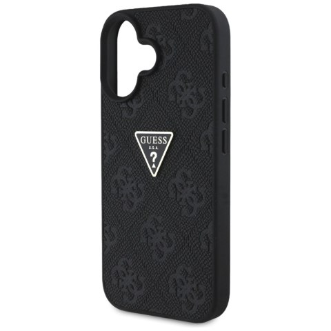 Etui Guess Hot Stamp 4G Pattern Triangle Metal Logo do iPhone 16 czarny