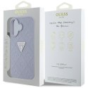 Etui Guess Hot Stamp 4G Pattern Triangle Metal Logo do iPhone 16 fioletowy