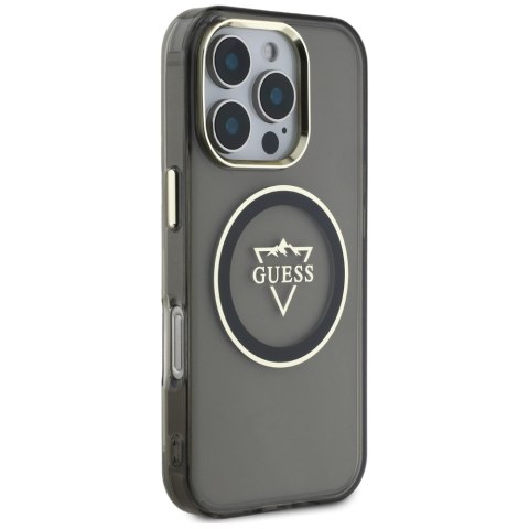 Etui Guess IML Metal Mountain Logo MagSafe do iPhone 16 Pro Max czarny