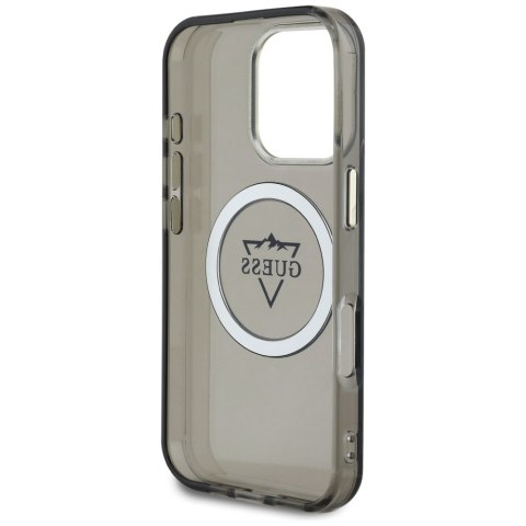 Etui Guess IML Metal Mountain Logo MagSafe do iPhone 16 Pro czarny