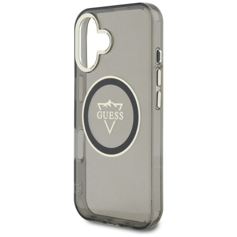 Etui Guess IML Metal Mountain Logo MagSafe do iPhone 16 czarny