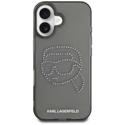 Etui Karl Lagerfeld IML Rhinestones Karl Head do iPhone 16 czarny