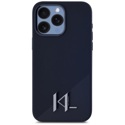 Etui Karl Lagerfeld Silicone Shadow Metal Initial MagSafe do iPhone 15 Pro Max czarny