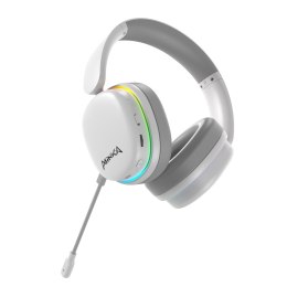 Marvo MONKA ECHO RS, słuchawki z mikrofonem, biała, podświetlona, Tri-mode