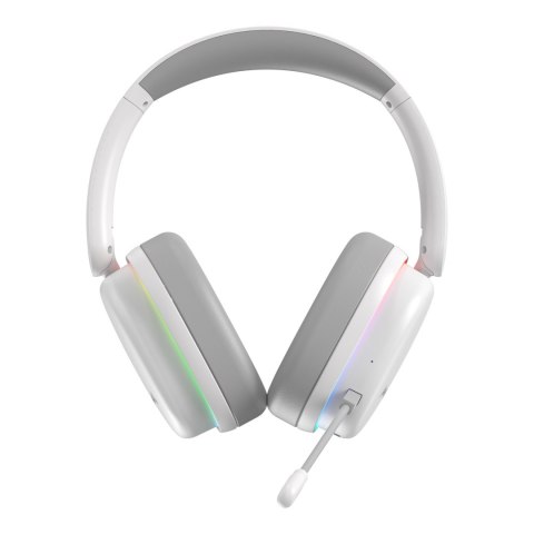Marvo MONKA ECHO RS, słuchawki z mikrofonem, biała, podświetlona, Tri-mode