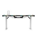 ULTRADESK Biurko dla gracza FORCE SNOW - białe, 166x70 cm, 76.5 cm, z podkładką pod mysz XXL, uchwyt na napoje i słuchawki