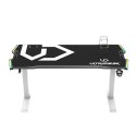 ULTRADESK Biurko dla gracza FORCE SNOW - białe, 166x70 cm, 76.5 cm, z podkładką pod mysz XXL, uchwyt na napoje i słuchawki