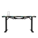 ULTRADESK Biurko dla gracza FORCE - białe, 166x70 cm, 76.5 cm, z podkładką pod mysz XXL, uchwyt na napoje i słuchawki