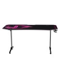 ULTRADESK Biurko dla gracza FRAG XXL PINK, 160 x 75 cm, 75 cm, uchwyty na słuchawki i napoje, z podkładką XXL na cały pulpit