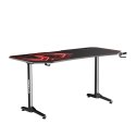 ULTRADESK Biurko dla gracza FRAG XXL RED, 160 x 75 cm, 75 cm, uchwyty na słuchawki i napoje, z podkładką XXL na cały pulpit