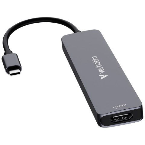 Adapter Hub Verbatim HDMI/USB-C 3.2/USB-C/2xUSB-A 3.2/SD/microSD aluminiowy 32158