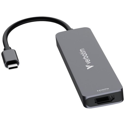 Adapter Hub Verbatim USB-C/HDMI/USB-A 3.2/USB-A 2.0/SD/microSD aluminiowy 32156