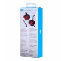 HP DHE-7002, słuchawki z mikrofonem, regulacja głośności, czerwona, douszne typ 3.5 mm jack