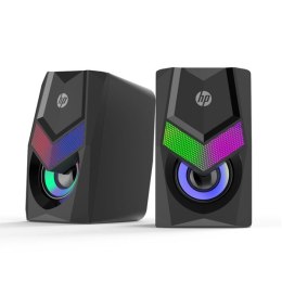 HP głośniki DHS-6000, 2.0, 6W, czarny, regulacja głośności, stołowy, 3,5 mm jack (USB), podświetlane, 160Hz-20KHz