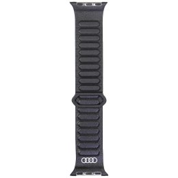 Pasek Audi Logo Genuine Leather Magnetic Ring do Apple Watch 40/41/42mm czarny
