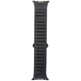 Pasek Audi Logo Genuine Leather Magnetic Ring do Apple Watch 40/41/42mm czarny